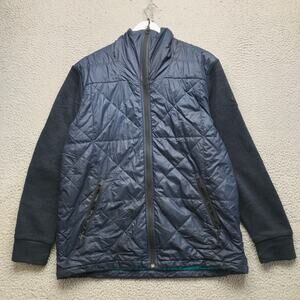 The North Face CYK6 Quilted Hoodie Jacket Mens Large Lightweight Puffer Zip Navy